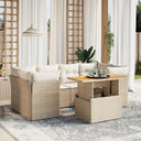 vidaXL 7-delige Loungeset met kussens poly rattan zwart