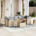 vidaXL 8-delige Loungeset met kussens poly rattan zwart