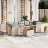 vidaXL 8-delige Loungeset met kussens poly rattan zwart