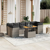 vidaXL 8-delige Loungeset met kussens poly rattan zwart