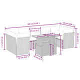 vidaXL 8-delige Loungeset met kussens poly rattan zwart