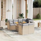 vidaXL 8-delige Loungeset met kussens poly rattan zwart