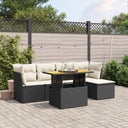 vidaXL 6-Piece Lounge Set with Cushions Poly Rattan Black