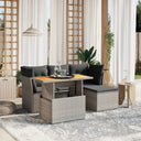 vidaXL 6-Piece Lounge Set with Cushions Poly Rattan Black