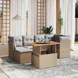 vidaXL 7-Piece Lounge Set with Cushions Poly Rattan Black
