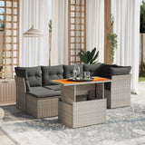 vidaXL 7-Piece Lounge Set with Cushions Poly Rattan Black