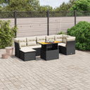 vidaXL 8-delige Loungeset met kussens poly rattan zwart