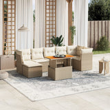 vidaXL 8-delige Loungeset met kussens poly rattan zwart