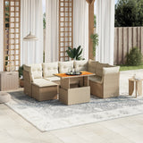 vidaXL 8-delige Loungeset met kussens poly rattan zwart