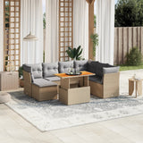 vidaXL 8-delige Loungeset met kussens poly rattan zwart