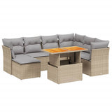 vidaXL 8-delige Loungeset met kussens poly rattan zwart