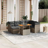 vidaXL 8-delige Loungeset met kussens poly rattan zwart