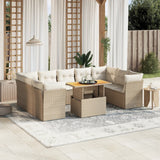 vidaXL 10-Piece Lounge Set with Cushions Poly Rattan Black