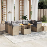 vidaXL 10-Piece Lounge Set with Cushions Poly Rattan Black