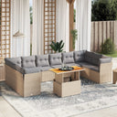 vidaXL 11-delige Loungeset met kussens poly rattan zwart