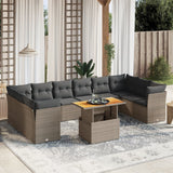 vidaXL 11-delige Loungeset met kussens poly rattan zwart