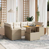 vidaXL 7-Piece Lounge Set with Cushions Poly Rattan Black