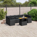 vidaXL 8-piece Lounge Set with Cushions Poly Rattan Black