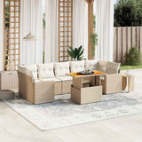 vidaXL 8-piece Lounge Set with Cushions Poly Rattan Black