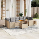 vidaXL 8-piece Lounge Set with Cushions Poly Rattan Black