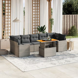 vidaXL 8-piece Lounge Set with Cushions Poly Rattan Black