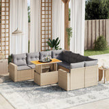 vidaXL 9-delige Loungeset met kussens poly rattan zwart