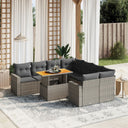 vidaXL 9-delige Loungeset met kussens poly rattan zwart