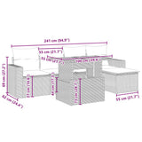vidaXL 6-delige Loungeset met kussens poly rattan zwart