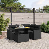 vidaXL 5-piece Lounge Set with Cushions Poly Rattan Black