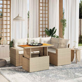 vidaXL 5-piece Lounge Set with Cushions Poly Rattan Black