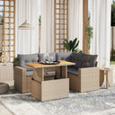 vidaXL 5-piece Lounge Set with Cushions Poly Rattan Black