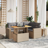 vidaXL 5-piece Lounge Set with Cushions Poly Rattan Black