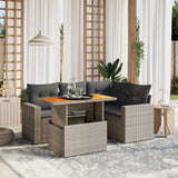 vidaXL 5-piece Lounge Set with Cushions Poly Rattan Black