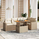 vidaXL 6-Piece Lounge Set with Cushions Poly Rattan Black