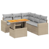 vidaXL 6-Piece Lounge Set with Cushions Poly Rattan Black