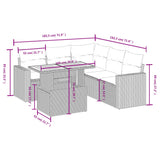 vidaXL 6-Piece Lounge Set with Cushions Poly Rattan Black