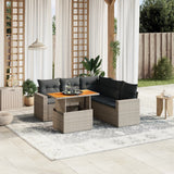 vidaXL 6-Piece Lounge Set with Cushions Poly Rattan Black