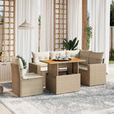 vidaXL 6-Piece Lounge Set with Cushions Poly Rattan Black