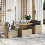 vidaXL 6-Piece Lounge Set with Cushions Poly Rattan Black