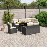 vidaXL 9-piece Poly Rattan Lounge Set with Cushions Black
