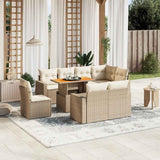 vidaXL 9-piece Poly Rattan Lounge Set with Cushions Black