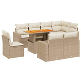 vidaXL 9-piece Poly Rattan Lounge Set with Cushions Black