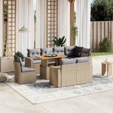 vidaXL 9-piece Poly Rattan Lounge Set with Cushions Black