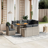 vidaXL 9-piece Poly Rattan Lounge Set with Cushions Black