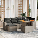 vidaXL 7-delige Loungeset met kussens poly rattan zwart