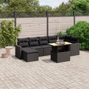vidaXL 8-delige Loungeset met kussens poly rattan zwart