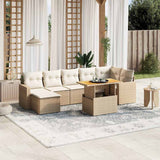vidaXL 8-delige Loungeset met kussens poly rattan zwart