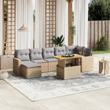 vidaXL 8-delige Loungeset met kussens poly rattan zwart