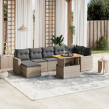 vidaXL 8-delige Loungeset met kussens poly rattan zwart