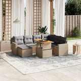 vidaXL 8-delige Loungeset met kussens poly rattan zwart